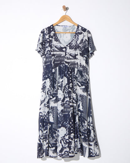 Cornwall Button Midi Dress - Ink Floral