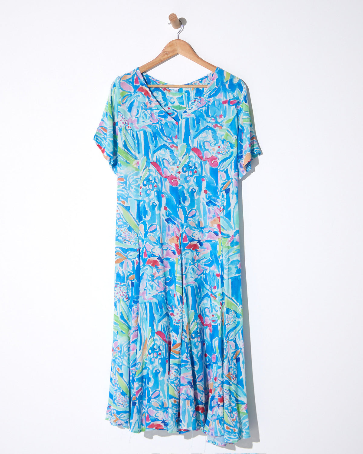 Mileka Midi Dress - Blue Watercolour