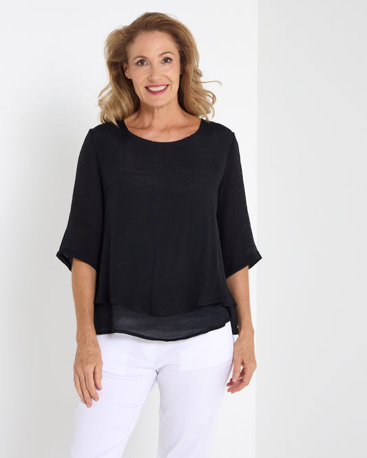 Leo Layered Top - Black