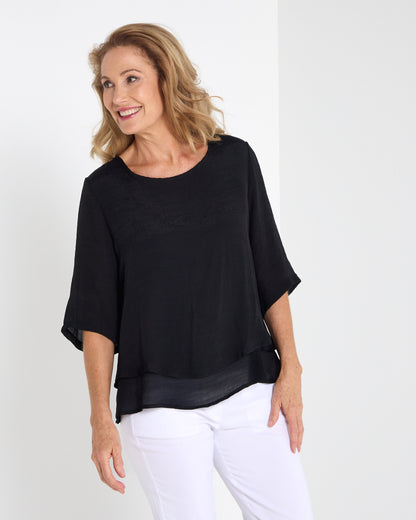 Leo Layered Top - Black