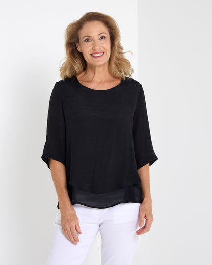 Leo Layered Top - Black