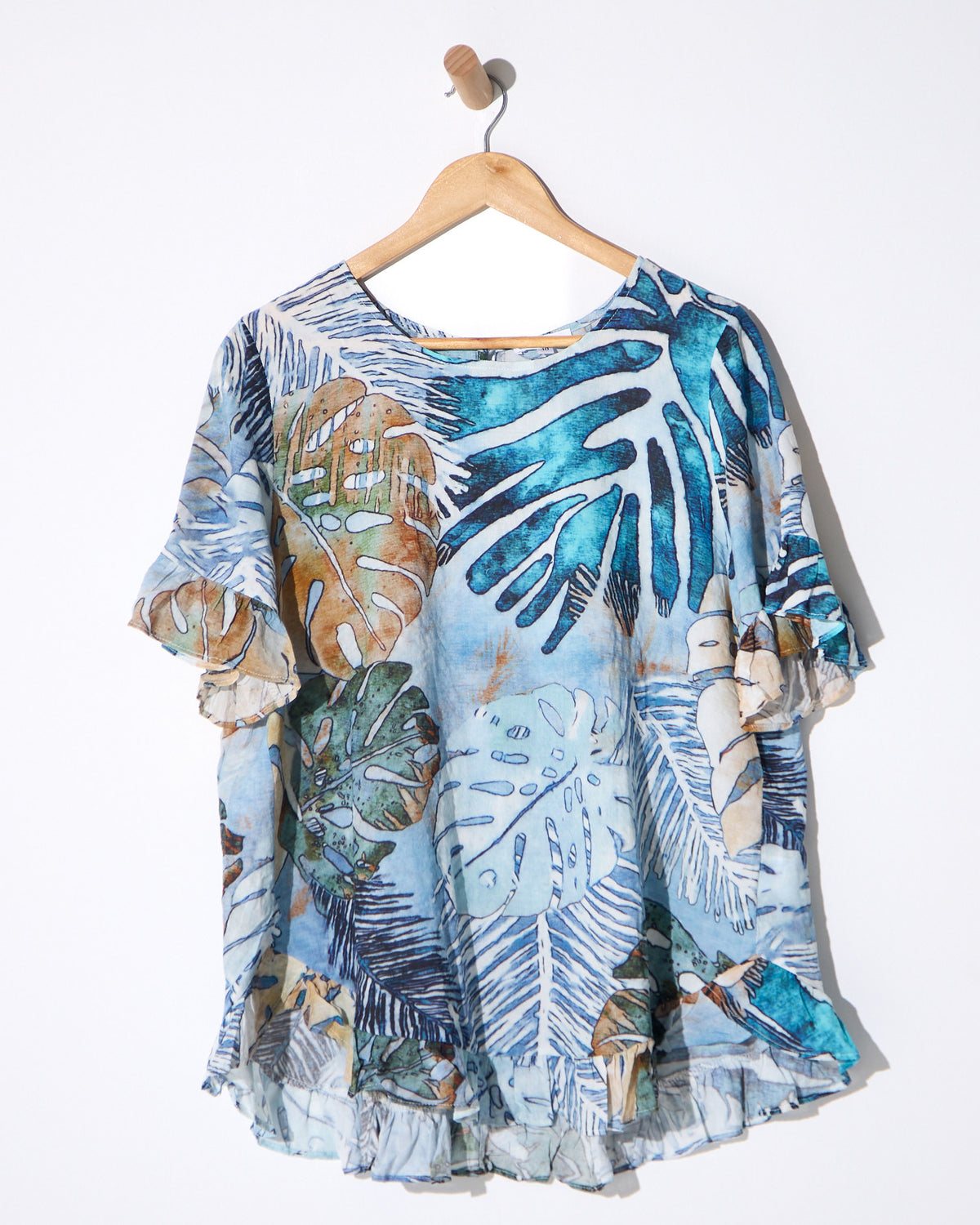 Kaylani Ruffle Top - Lagoon Dream
