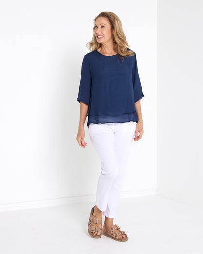 Leo Layered Top - Navy