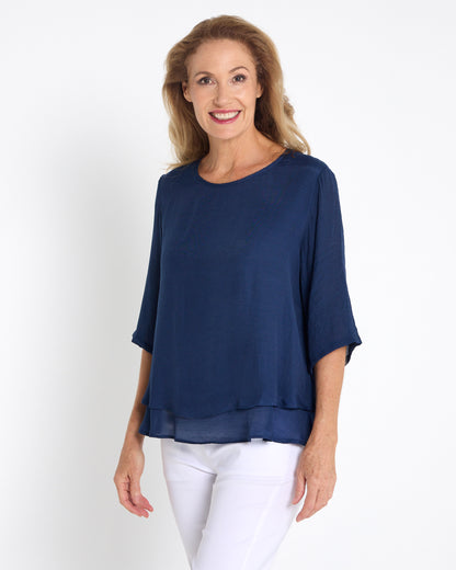 Leo Layered Top - Navy