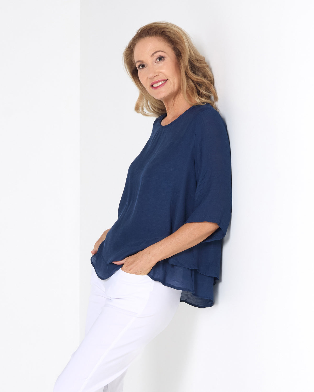 Leo Layered Top - Navy
