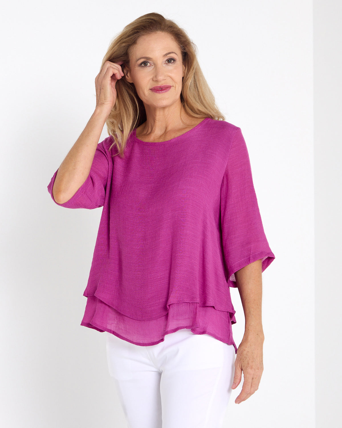 Leo Layered Top - Magenta
