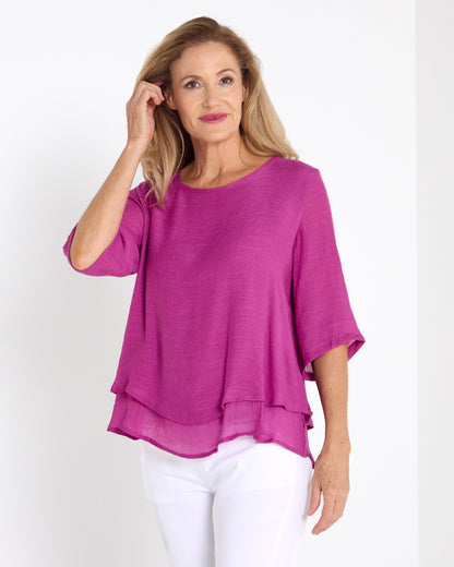 Leo Layered Top - Magenta