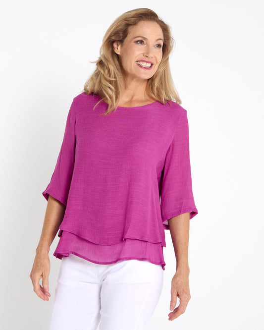 Leo Layered Top - Magenta