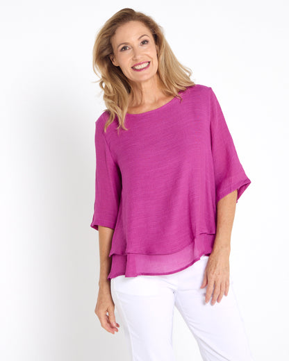 Leo Layered Top - Magenta