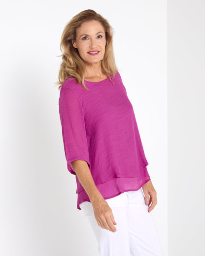 Leo Layered Top - Magenta