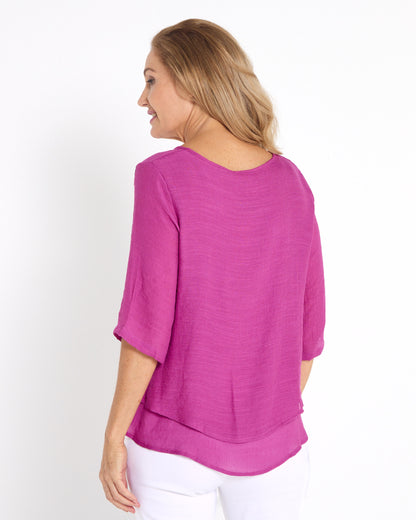 Leo Layered Top - Magenta