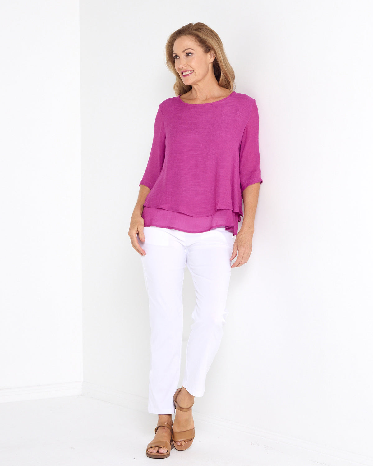 Leo Layered Top - Magenta