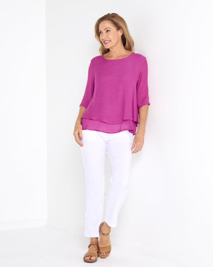 Leo Layered Top - Magenta