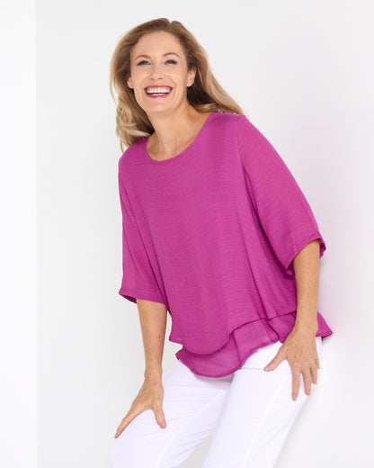 Leo Layered Top - Magenta