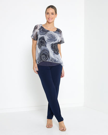 Jenna Layered Top - Misty Flowers