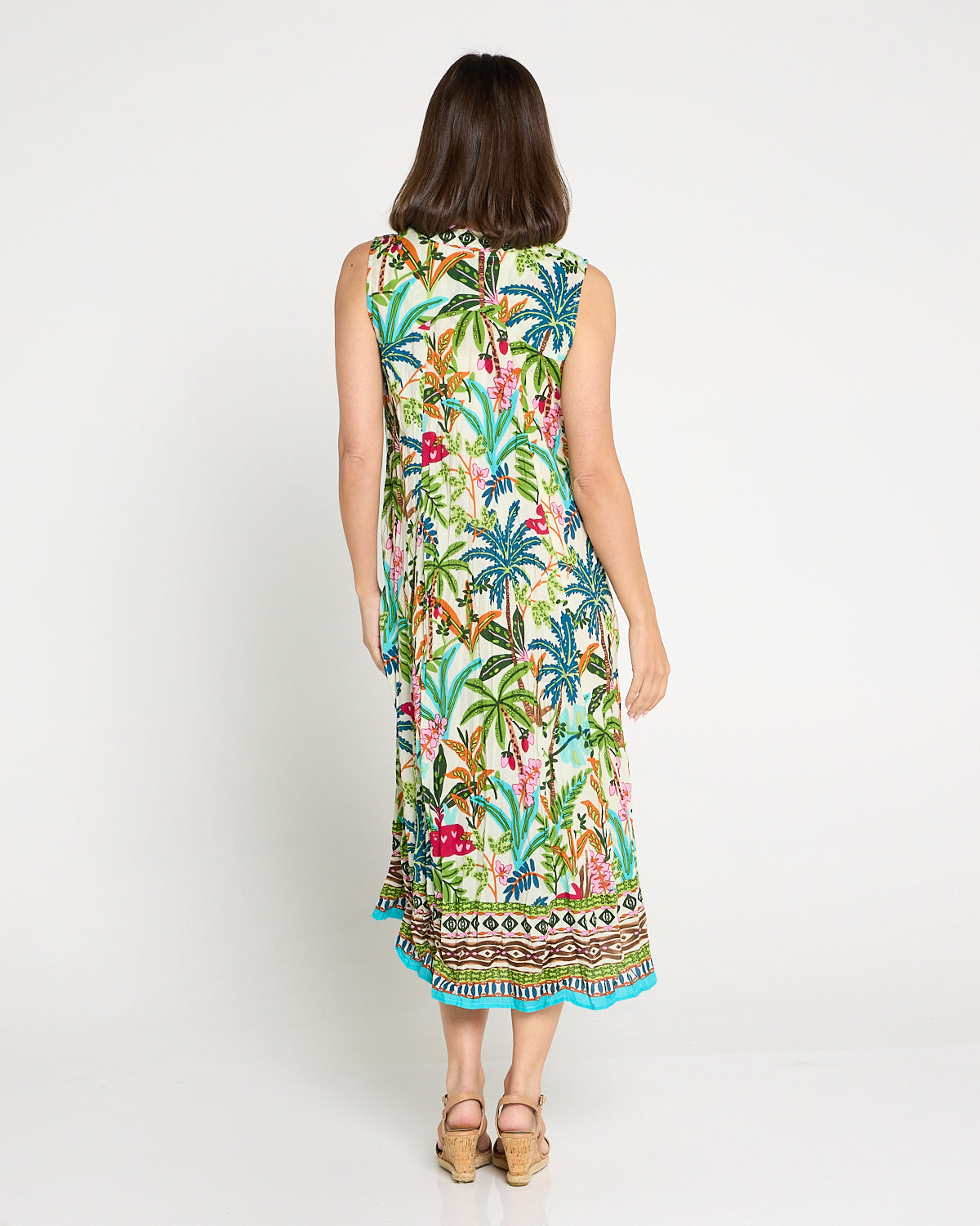 Organic Cotton Sleeveless Midi Dress - Ovahe