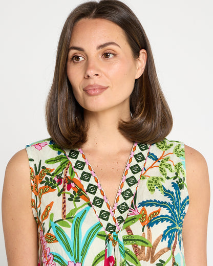Organic Cotton Sleeveless Midi Dress - Ovahe