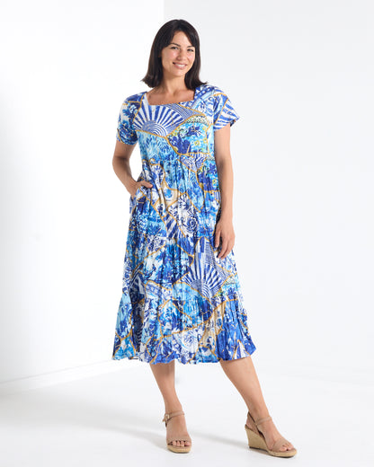 Clayton Dress - Sapphire Mosaic