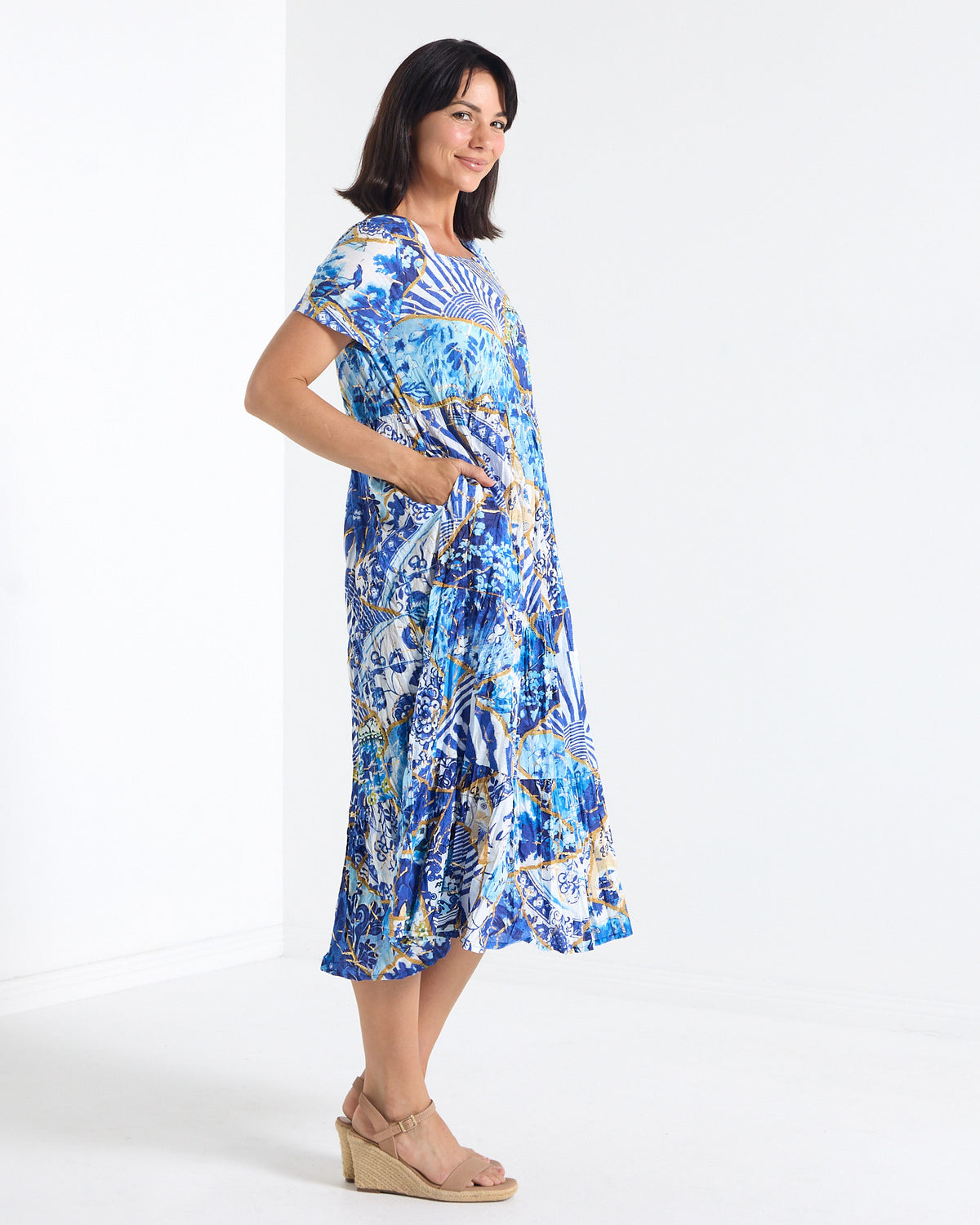 Clayton Dress - Sapphire Mosaic