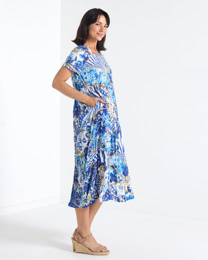 Clayton Dress - Sapphire Mosaic