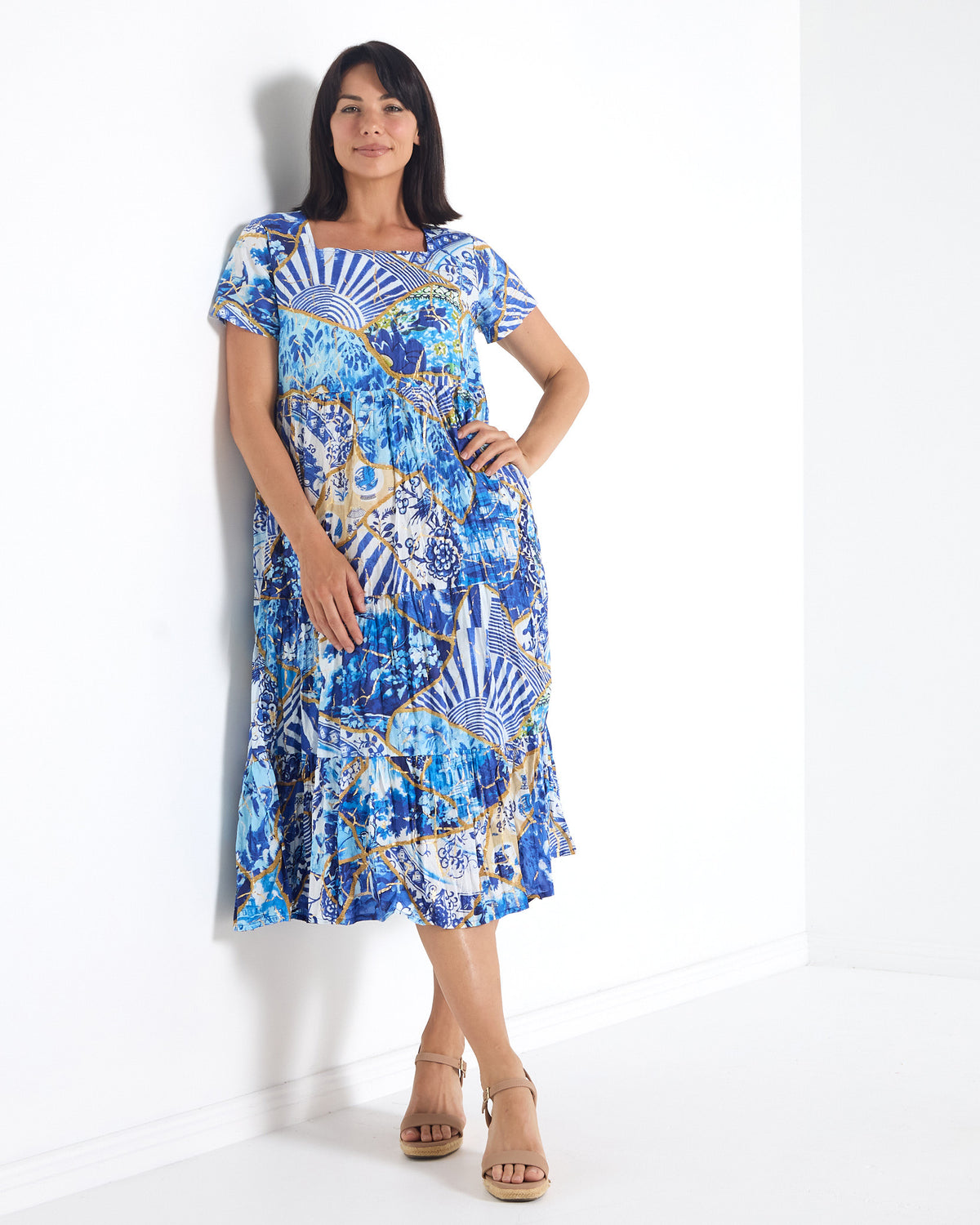 Clayton Dress - Sapphire Mosaic