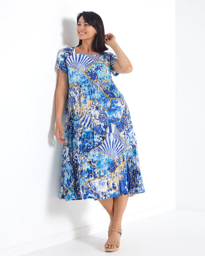 Clayton Dress - Sapphire Mosaic