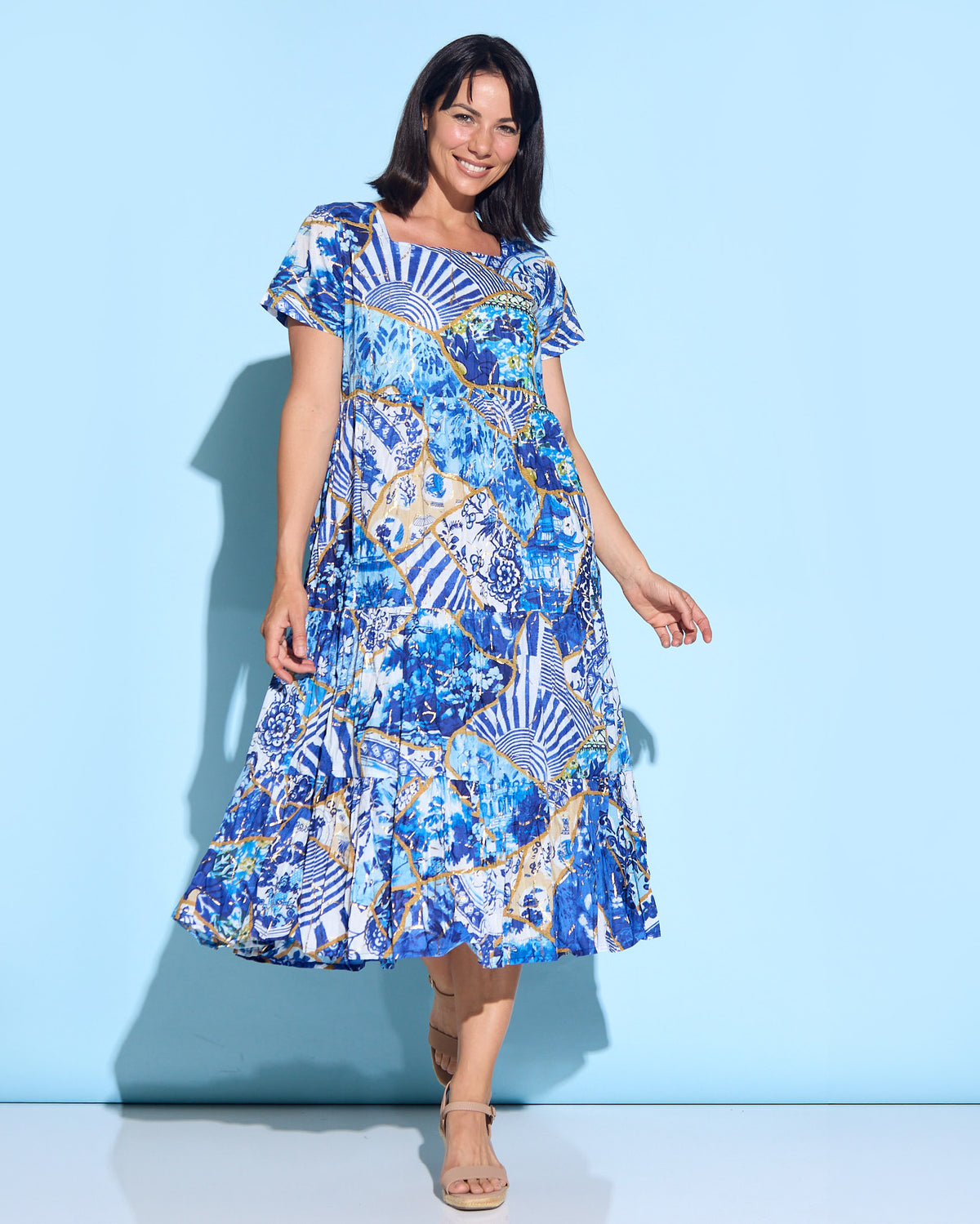 Clayton Dress - Sapphire Mosaic