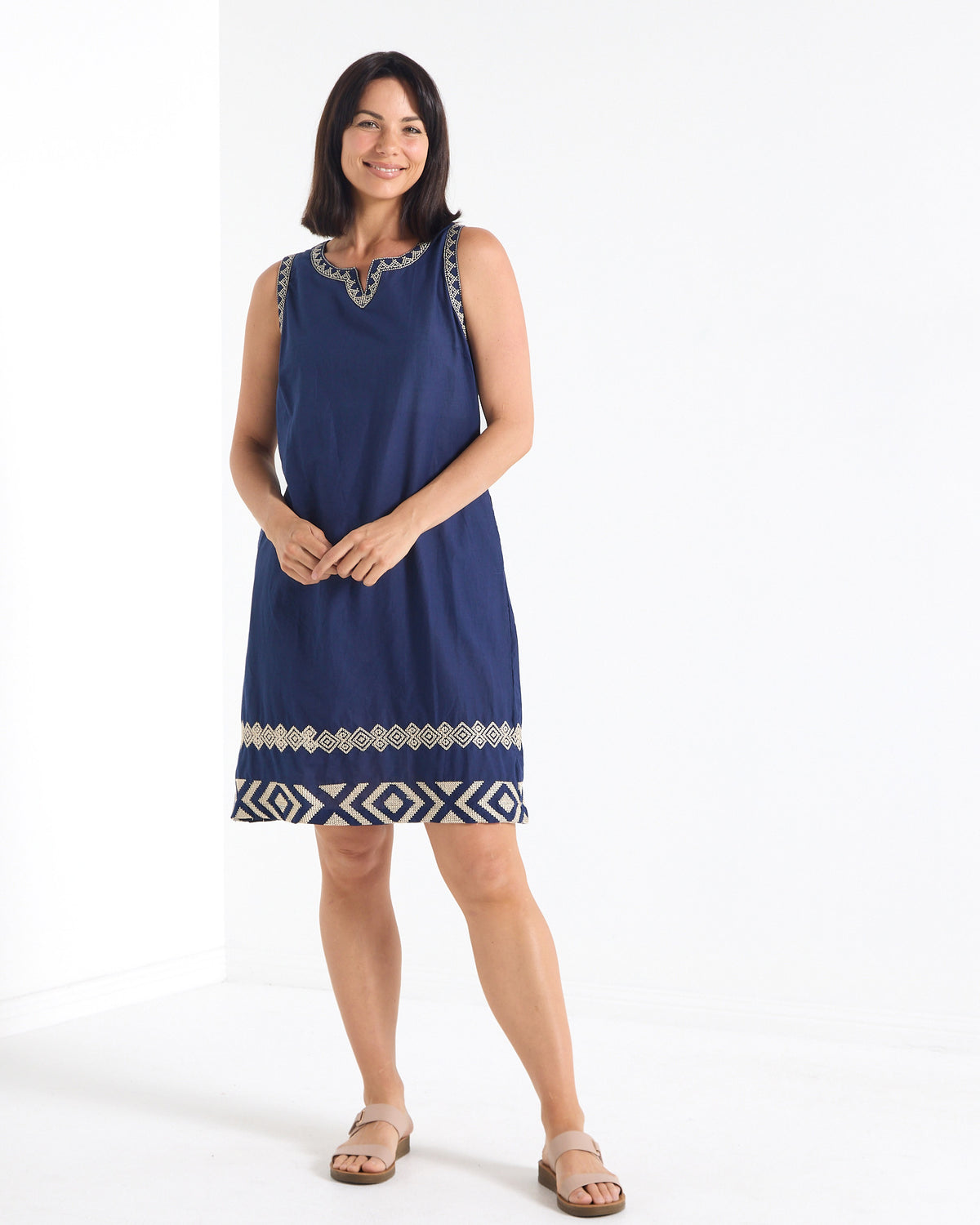 Caspian Dress - Navy