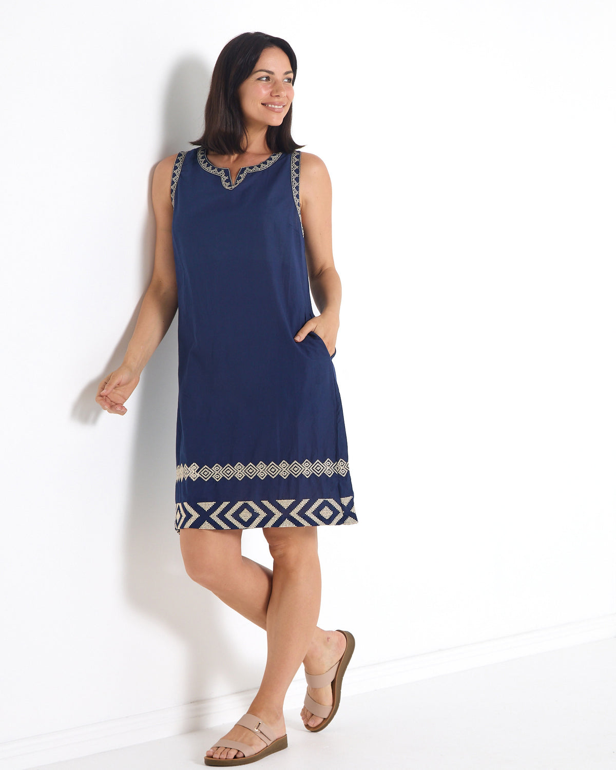 Caspian Dress - Navy