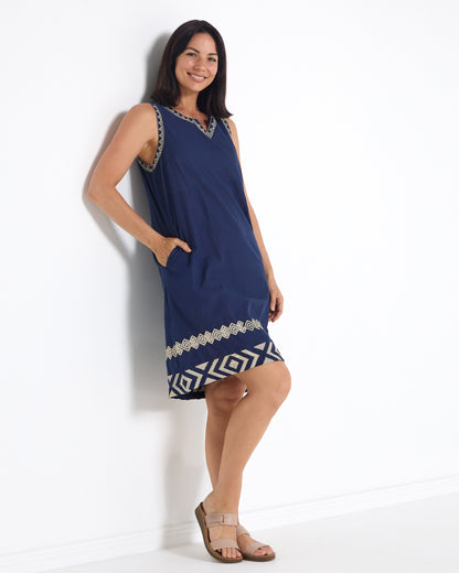 Caspian Dress - Navy