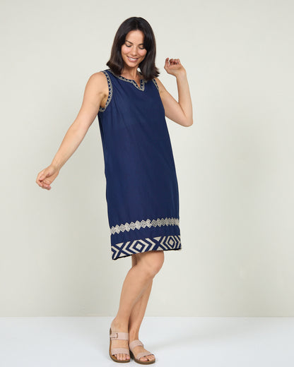 Caspian Dress - Navy