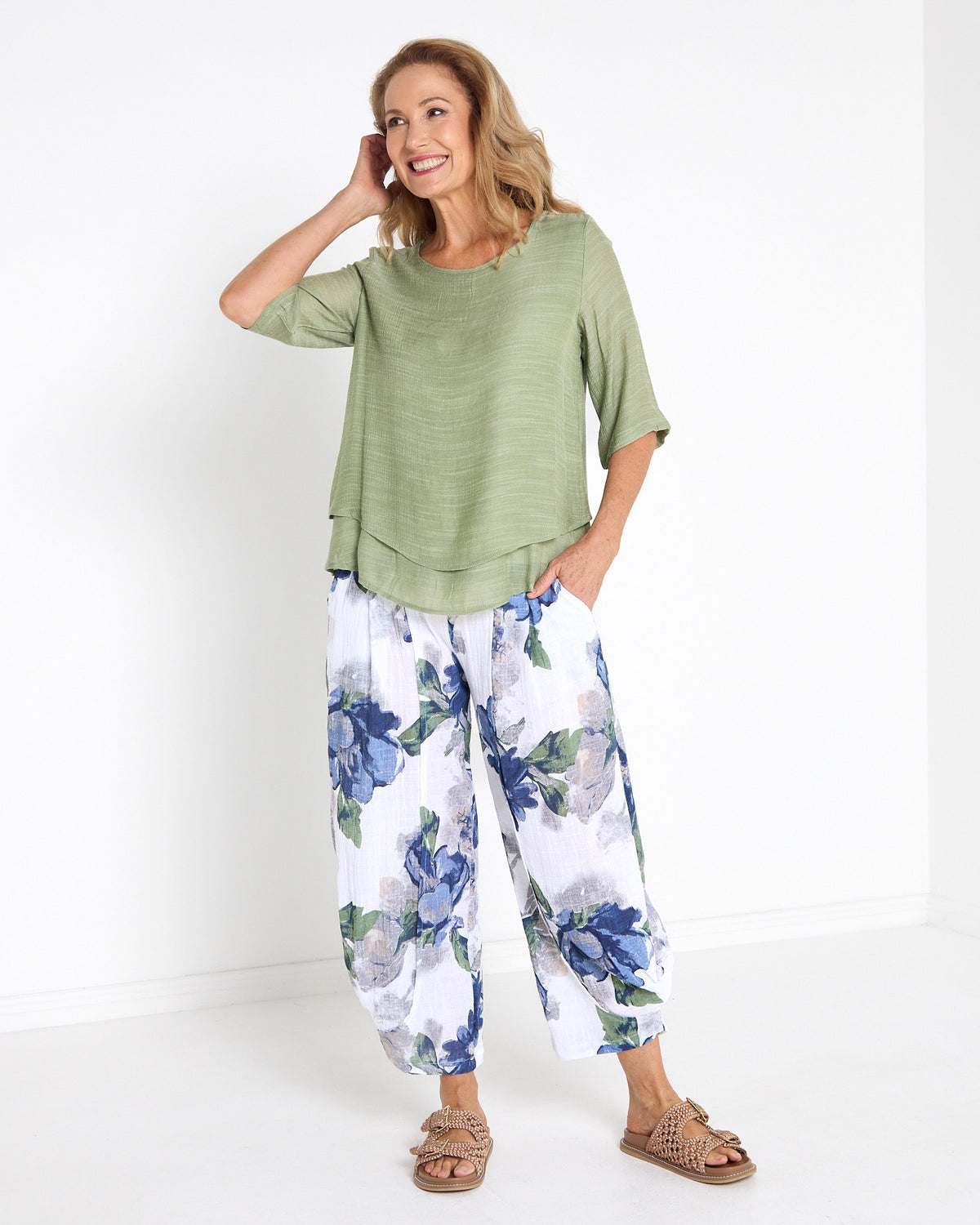 Leo Layered Top - Thyme