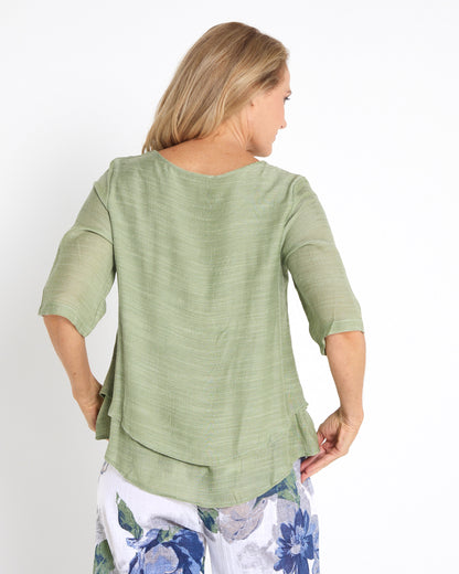 Leo Layered Top - Thyme