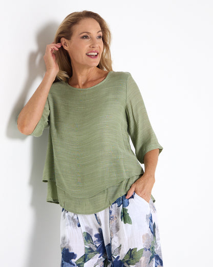Leo Layered Top - Thyme