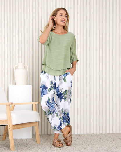 Leo Layered Top - Thyme