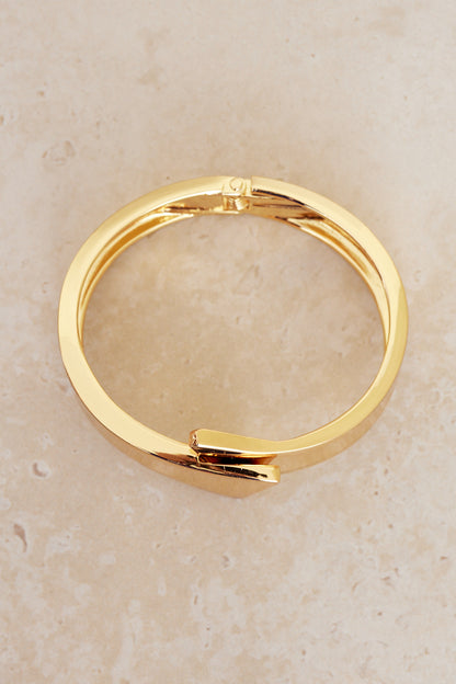 Geometric Cuff Bangle - Gold