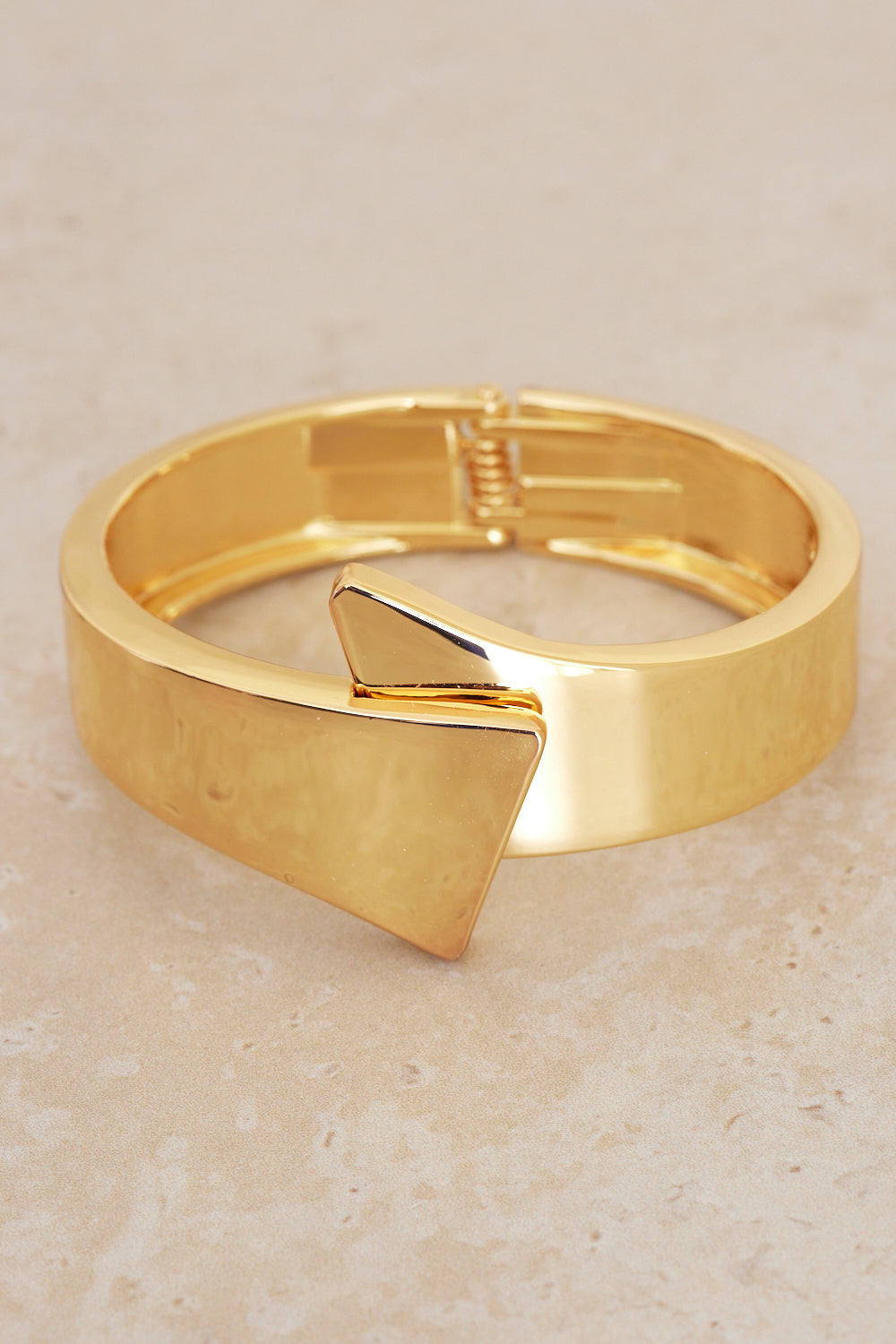 Geometric Cuff Bangle - Gold