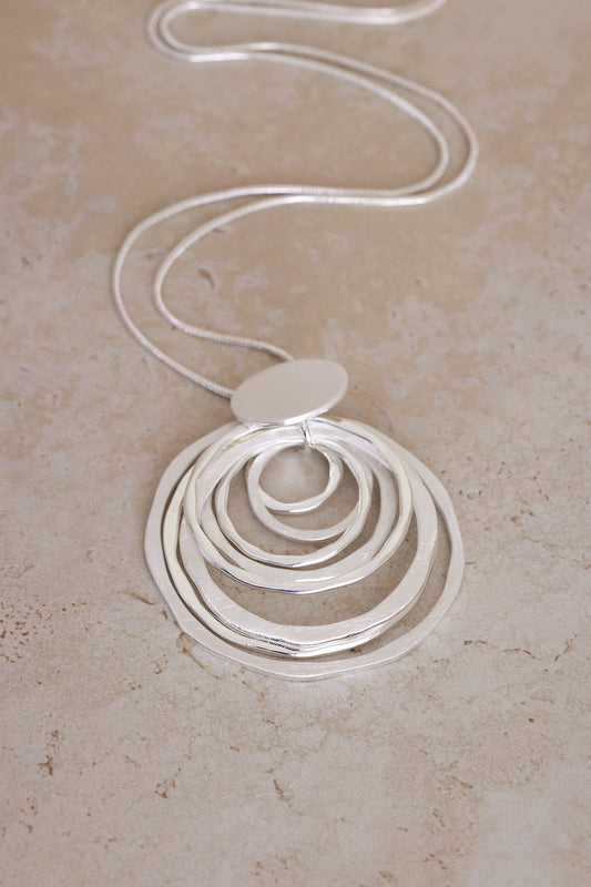 Elana Necklace - Silver/White