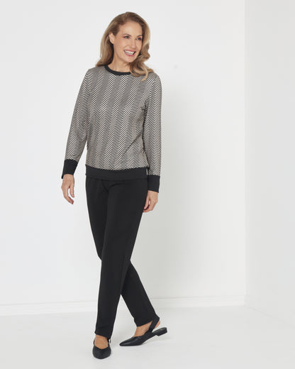 Giffard Top - Stone Chevron