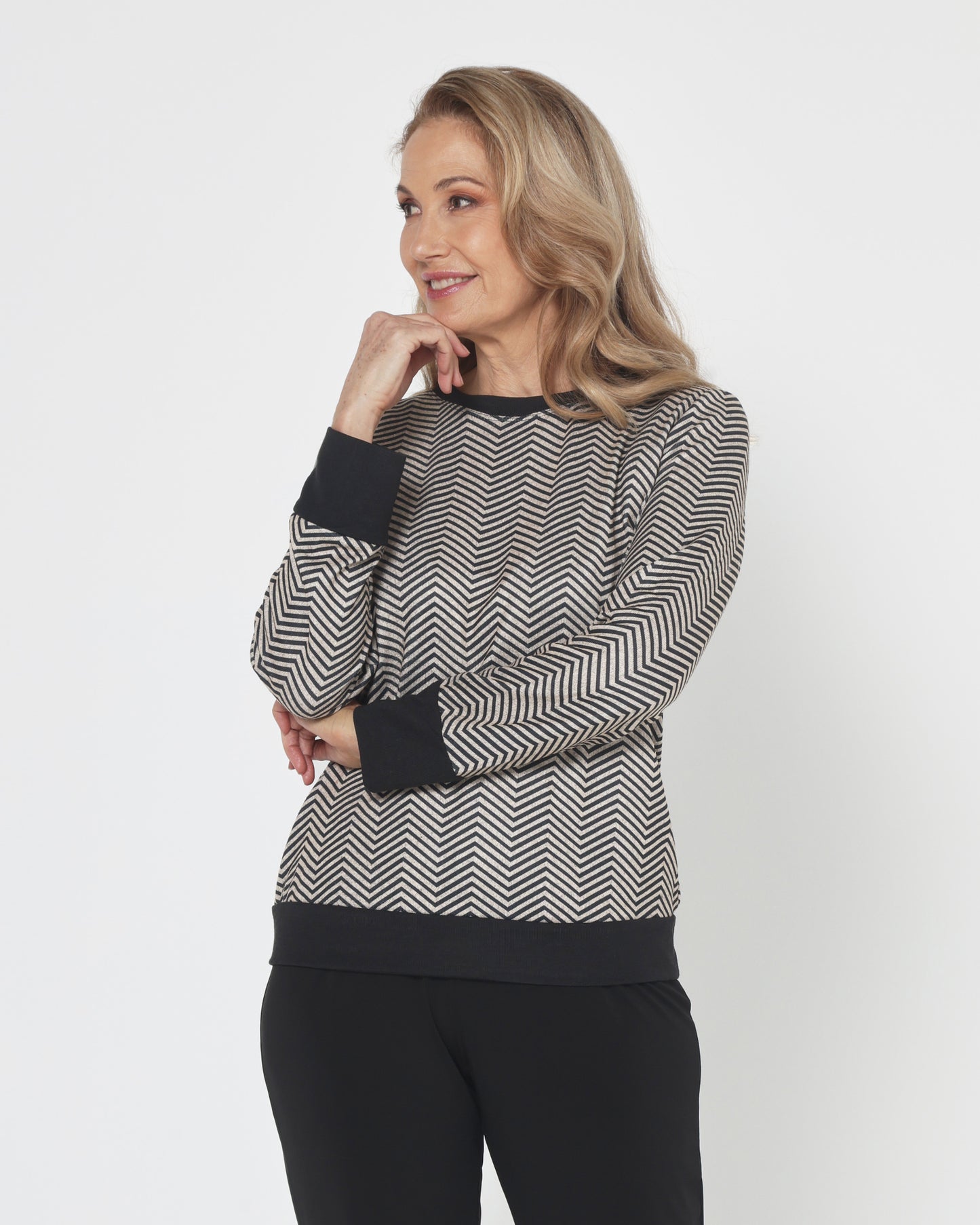 Giffard Top - Stone Chevron