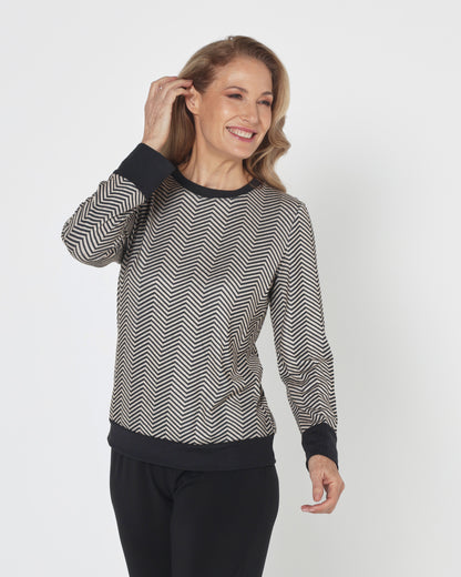 Giffard Top - Stone Chevron