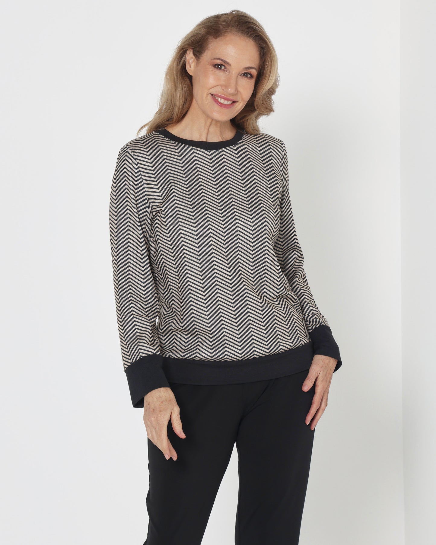 Giffard Top - Stone Chevron