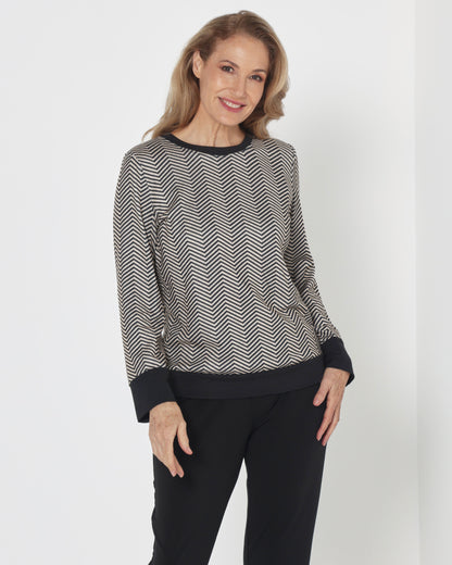 Giffard Top - Stone Chevron