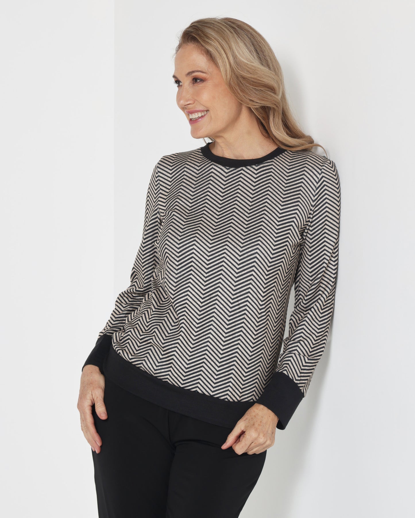 Giffard Top - Stone Chevron