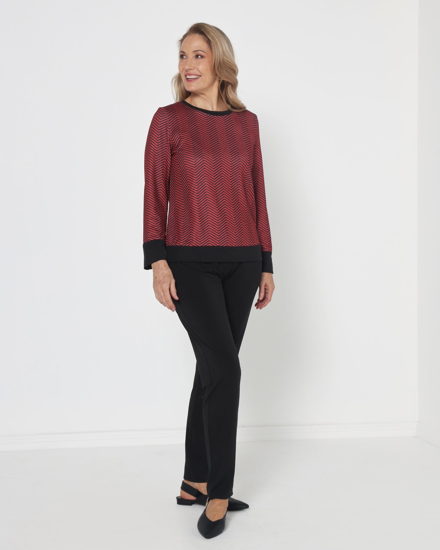 Giffard Top - Red Chevron