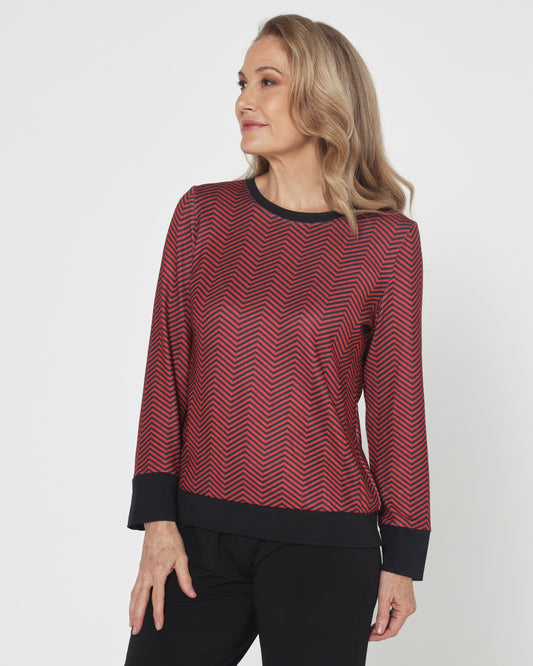 Giffard Top - Red Chevron