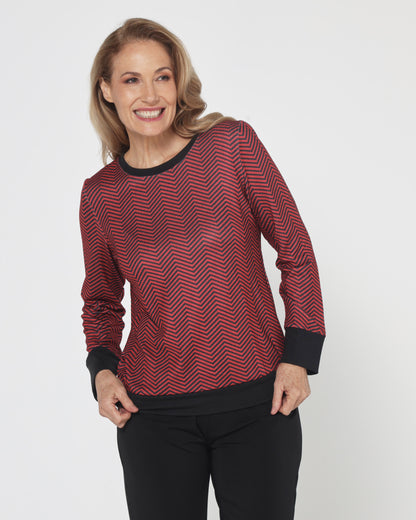 Giffard Top - Red Chevron