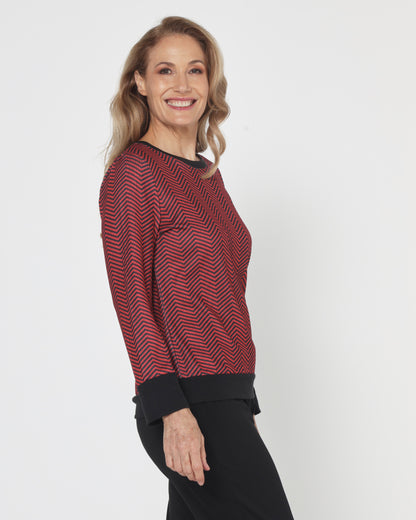 Giffard Top - Red Chevron