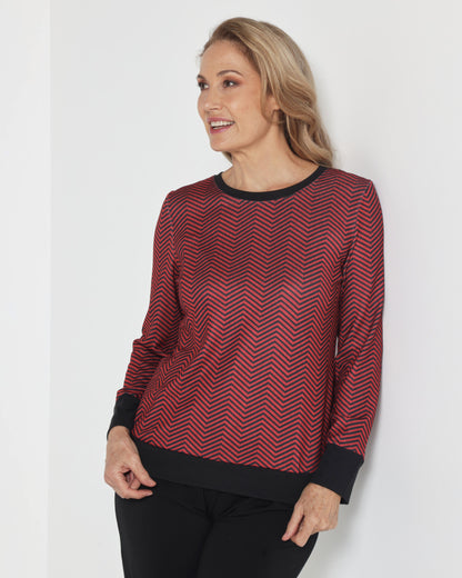 Giffard Top - Red Chevron
