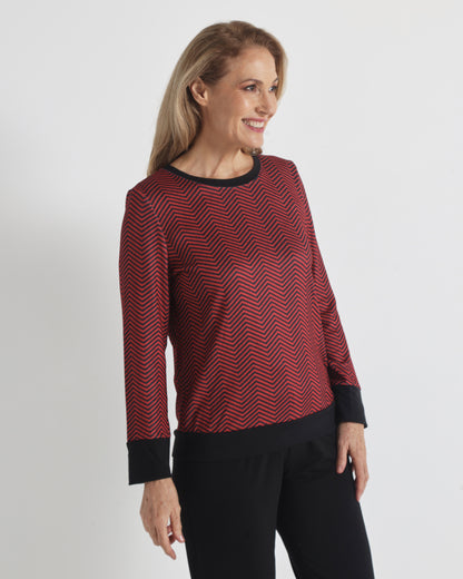 Giffard Top - Red Chevron